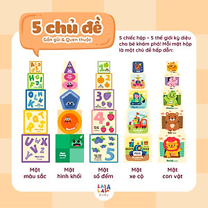 Đồ Chơi Giáo Dục Sớm Tháp Xếp Chồng Lala Stacky Box Cho Bé Từ 1 tuổi - Lalala Baby 