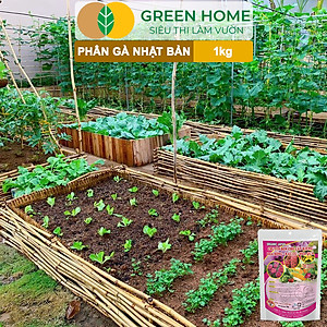 Phân Gà Greenhome, Bao 1kg, Nhập Khẩu Nhật, Viên Nén, Hữu Cơ Bón Rau, Quả