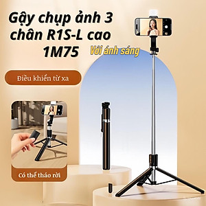 Gậy Tripod chụp ảnh tự sướng Selfie 3 chân gấp gọn 30cm, kéo dài 1M7 điều khiển từ xa có đèn Tripod chụp ảnh livestream - Hàng nhập khẩu