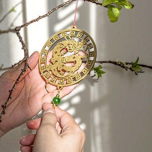 Combo 6D - Bộ 6 dây treo trang trí Tết Khai Lộc Hoàng Kim màu đỏ, trang trí mai, đào