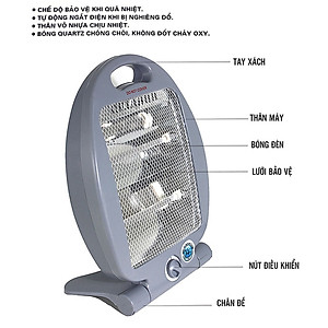 Đèn Sưởi Điện Halogen Hình Cá 800W - Màu Ngẫu Nhiên - Hàng Chính Hãng