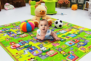 Thảm xốp Maboshi MINIIN cao cấp, Thảm 2 mặt cho bé vừa học vừa chơi (1m8 x 2m) - Giao mẫu ngẫu nhiên