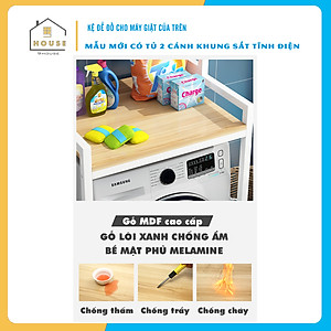 Kệ máy giặt 3 tầng Có Tủ KMG06 thương hiệu 9House,kệ để đồ trên máy giặt loại khung thép dày dặn sơn tĩnh điện chống bong tróc, gỗ lõi xanh phủ melamine chống nước cực bền, ,Sản xuất tại Việt Nam - Hàng chính hãng