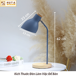 Đèn Học Để Bàn Đế Gỗ HUTA LVG1 Chống Cận, Vintage, Decor Trang Trí Bàn Học Bàn Làm Việc, Bóng Đèn Led Đổi Màu Tiết Kiệm  Điện