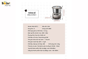 Máy Trộn Bột Ủ Bột Lên Men Tự Động BEAR HMJ-A70C1 Chống Dính Bột Dung Tích 7 Lít Công Suất 250 W - Bản Nội Địa