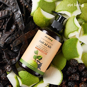 Dầu gội bồ kết - bưởi, dầu gội thảo dược thuần chay hỗ trợ kích mọc tóc Giọt Lành 500ml