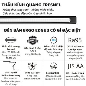 Đèn bàn học bảo vệ mắt DandiHome Ergo Edge chống cận để làm việc, học tập có thể kéo dài và gấp gọn - 3 phiên bản