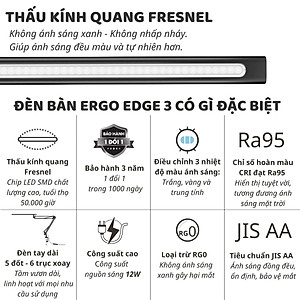 Đèn bàn học Led bảo vệ mắt Ergo Edge 3 DandiHome chống cận để làm việc, đọc sách cao cấp có thể kéo dài và gấp gọn 