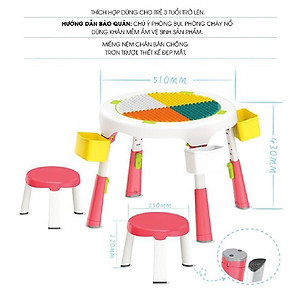 Bộ bàn ghế lắp ghép đồ chơi smoneo đa năng Toys house  1119-SM-001-88005 tặtng quà dễ thương