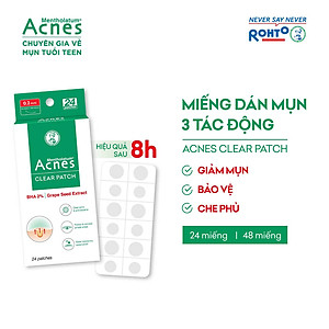 Miếng dán mụn giúp giảm mụn sưng viêm Acnes Clear Patch (24 Miếng)