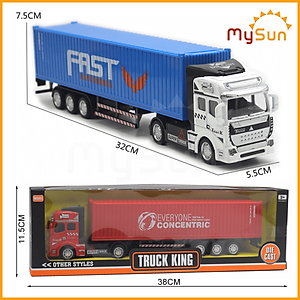Xe container đồ chơi mô hình xe bồn đầu kéo công ten nơ chở xăng ô tô kim loại cho bé MySun