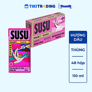 Sữa chua uống hương dâu Vinamilk Susu - Thùng 48 hộp 110ml.