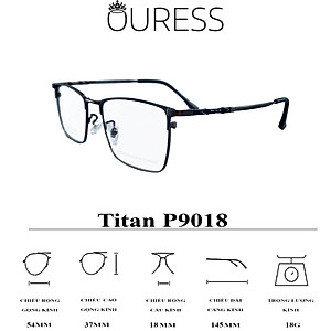 GỌNG KÍNH TITAN NAM (Titanium Pors Men) CHẤT LIỆU VƯỢT TRỘI SIÊU NHẸ SIÊU BỀN –  P9018