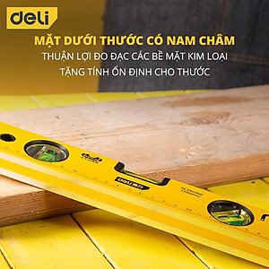 Thước Thủy Deli Cao Cấp Chính Hãng - Chất Liệu Hợp Kim Nhôm Siêu Bền, Chính Xác Tuyệt Đối, Tiện Dụng DL290230 EDL290400