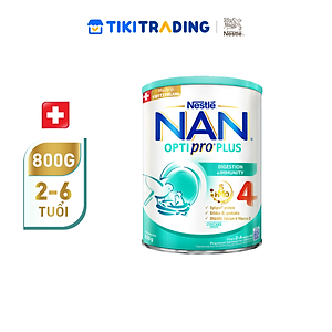 Sữa bột Nestlé NAN OPTIPRO PLUS 4 800g/lon với 5HMO Giúp tiêu hóa tốt + Tăng cường đề kháng  - Bé 2-6 tuổi
