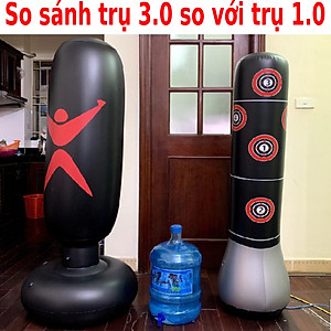 Trụ đấm bốc boxing bơm hơi tự đứng - bao cát đấm bốc boxing tự cân bằng phiên bản 5.0 tặng kèm găng tay boxing mma + bóng phản xạ boxing + bơm hơi + keo + miếng vá dự phòng