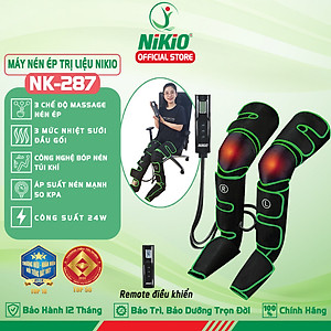 Máy Nén Ép Trị Liệu Suy Giãn Tĩnh Mạch Chân Nikio NK-287 - Massage Chân Bằng Công Nghệ Túi Khí Tân Tiến Với Áp Suất 50 Kpa - Tích Hợp Nhiệt Sưởi Ấm Đầu Gối - Tăng Tuần Hoàn Máu, Hỗ Trợ Cải Thiện Suy Giãn Tĩnh Mạch Và Đau Nhức Chân