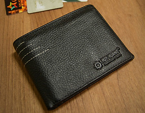 Ví Nam Viền Chỉ Huy Hoàng HT2129 (12.5 x 10 cm) - Đen