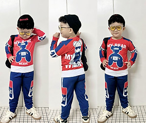 Đồ bộ bé trai, Bộ ngủ dài tay cho bé trai hình thể thao Siêu nhân từ 12-40kg chất thun lạnh mềm mịn mát