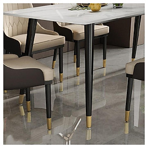 Bộ bàn ăn mặt đá chống trầy xước chống thấm vân chọn kèm 4 ghế monet có tay