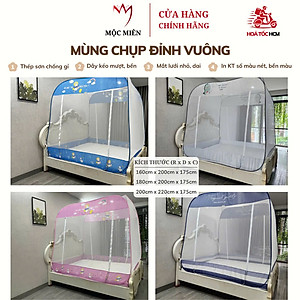 Màn Chụp Đỉnh Vuông Cao Cấp Mộc Miên ( Hình thật )