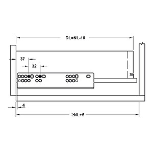 Ray âm EPC EVO mở toàn phần, giảm chấn Hafele, 350mm - 433.32.072