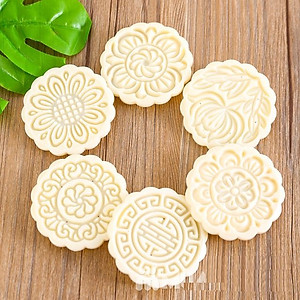 Khuôn Bánh Trung Thu Lò Xo 100gr Tròn 6 Kiểu Hoa Văn