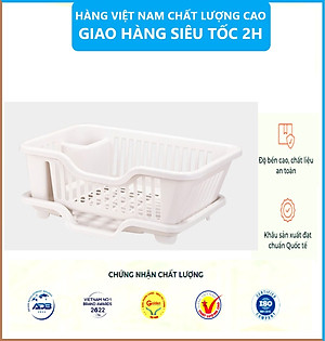 Rổ Úp Bát Tiện Ích Việt Nhật, Giá Để Bát Đĩa , Khay Úp bát, Có Lỗ Thoát Nước Tiện Ích Chất Liệu Nhựa PP An Toàn- Hàng Việt Nam