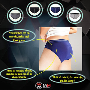Combo 4 quần lót nam tam giác Bamboo Organic mềm mịn thoáng mát thấm hút mồ hôi - MRM Manlywear - Màu Ngẫu Nhiên