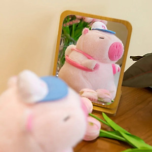 Thú nhồi bông capybara hồng đeo balo dễ thương - Size từ 35cm đến 55cm - Móc khoá gấu bông Capybara