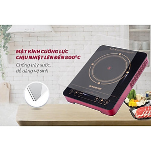 Bếp hồng ngoại cảm ứng Sunhouse SHD6014, Công suất 2000W, Tặng kèm vỉ nướng, Hàng chính hãng - Bảo hành 12 tháng