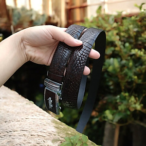 Thắt Lưng Nam Da Cá Sấu thật. Da Bông Hông Cá Sấu Rất Đẹp Và Mềm. Kích Thước Chuẩn 3.5x120cm Rất Dễ Sử Dụng