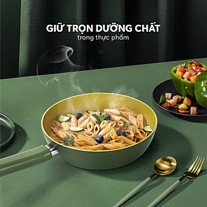 Chảo phủ sứ cao cấp Elmich Olive EL-5965OV nhiều size, Hàng chính hãng, dùng được mọi bếp - JoyMall