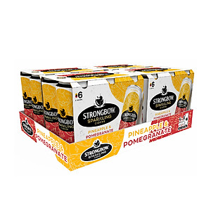 Thùng 24 Lon Nước Trái Cây Lên Men Strongbow Vị Thơm Và Lựu 320ml