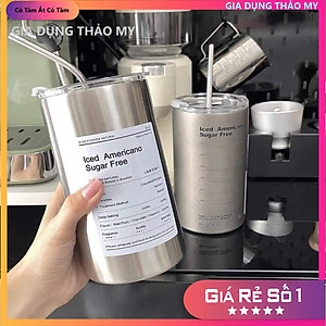 Cốc Giữ Nhiệt Ly Giữ Nhiệt Inox 304 Có Ống Hút Ly Uống Coffee 600ml