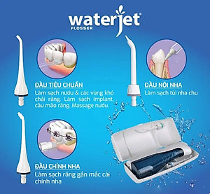 Máy tăm nước cá nhân không dây Waterjet Flosser Cordless Advanced (4 đầu tăm, dùng được cho người niềng răng) - Bảo hành 12 tháng