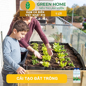 Phân Đạm Cá Hữu Cơ Sinh Học GreenHome, Dịch Cá Biển Thủy Phân K10, Chai 1Lít, Hàm Lượng Dinh Dưỡng Cao, Thế Hệ Mới, Công Nghệ Nhật Bản