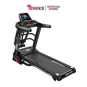 [Trả góp 0% tới 12 tháng] Máy chạy bộ đa năng tại nhà Toshiko MC55, chức năng nâng dốc tự động theo nhu cầu, băng tải rộng, chống trơn trượt, kèm theo đai massage và thanh gập bụng, đồng hồ hiển thị thông số nhịp tim, calo tiêu thụ
