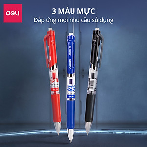 Bút Gel Bấm Bút Bi Nước Deli Phù Hợp Viết Sổ Calligraphy Ngòi 0.5mm Mực Nhanh Khô Dành Cho Văn Phòng Học Sinh Nhiều Màu 33388S