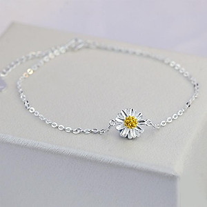 Lắc tay hoa cúc nhỏ bạc s925 xinh xắn