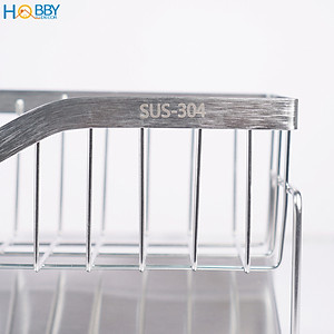 Kệ để đồ rửa chén gác bồn mẫu lớn inox 304 Hobby Home Decor KRC9