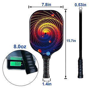 Bộ 2 Vợt Chơi Bóng Pickleball Siêu Nhẹ Và Nhanh Chóng Kèm Túi Đựng 4 Quả Bóng {gồm 4 bóng 1 túi ( 2 vợt)} Xoáy Đỏ