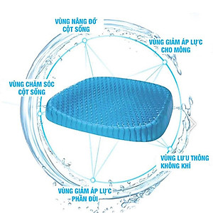 Đệm ngồi 3D Silicon văn phòng PEAFLO thế hệ mới, cấu trúc tổ ong 2 lớp thoáng khí, giảm áp lực lên mông, giảm đau mông.