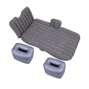 Đệm hơi ô tô mặt nhung có tựa lưng chân rời kèm bơm, 2 gối, 1 thân đệm, 1 bộ vá + Tặng kèm 1 bút tẩy vết bẩn cho đệm hơi