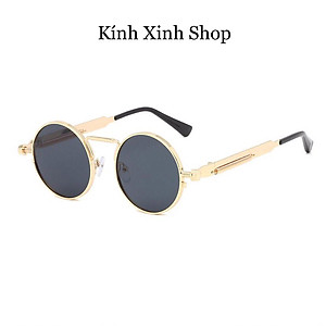 Kính râm mát Mắt tròn Hàn Quốc chống nắng lóa uv cao cấp (Đen)