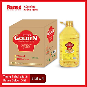 {Đơn 199k tặng hộp bơ 80g} Thùng dầu ăn Ranee Golden 5 lít (5 lít/chai x 4 chai)