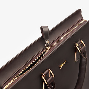 Cặp Da Nam Công Sở Túi Xách GENCE CTS08 Da Bò Cao Cấp Màu Nâu Có Dây Đeo Vai