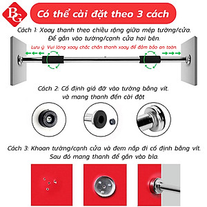 BG Xà Đơn Treo Tường Gắn Cửa Đa Năng Độ Dài Tùy Chỉnh Giúp Bạn Tập Gym, Tập Cơ Bụng, Cơ Vai, Cơ Xô 60-150Cm - Chính Hãng