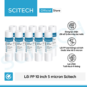 Combo 10 lõi lọc PP 10 inch 5 micron - Lõi số 1 máy lọc nước Nano/UF/RO, bộ lọc thô - Hàng chính hãng