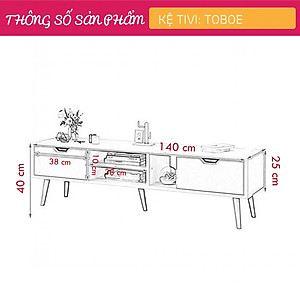 Kệ tivi gia đình dáng thấp gỗ công nghiệp SMLIFE Toboe